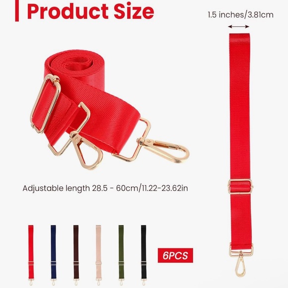 🆕 6 Pcs Purse Straps Replacement, Adjustable Wide Crossbody Shoulder Strap, - Picture 2 of 9
